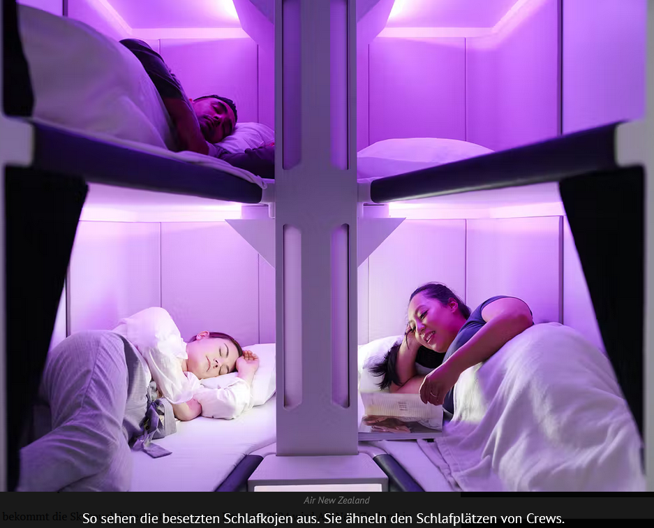 Air New Zealand bringt flache Betten in die Economy